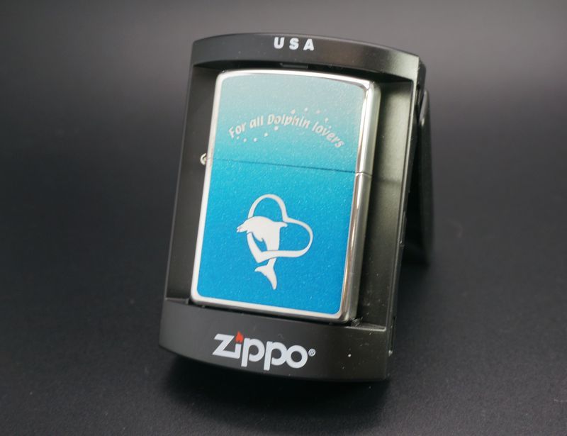 画像: zippo ドルフィン＆ハート ブルー 2004年製造