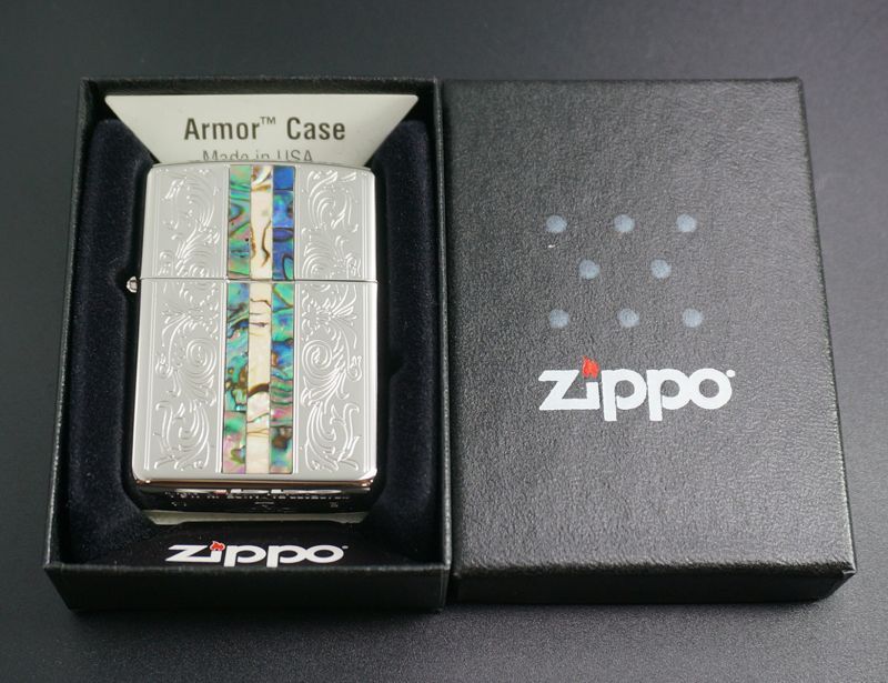 画像: zippo ARMOR 貝貼りシリーズ　クラシック　両面加工（２９０９）　