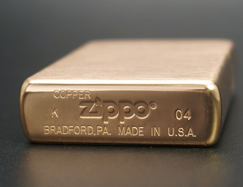 画像: zippo SOLID COPPER(純銅）サテーナ   2004年製造