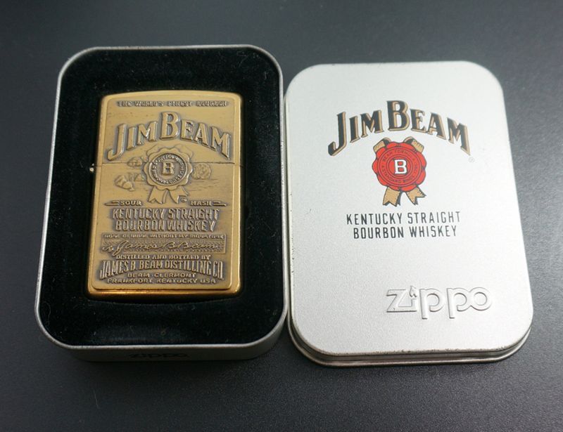 画像: zippo JIM BEAM ブラス 1998年製造