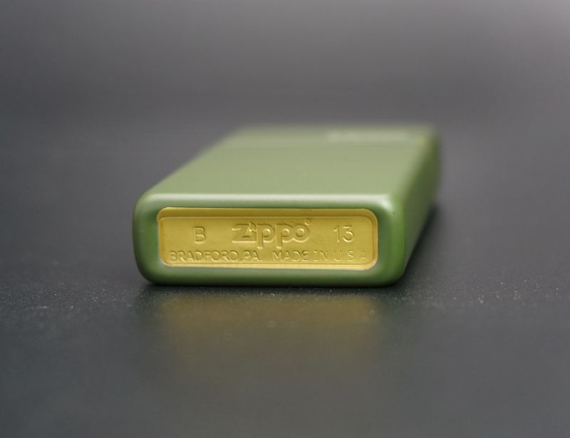 画像: zippo マットカラー グリーン Green Matte スリム 1627ZL