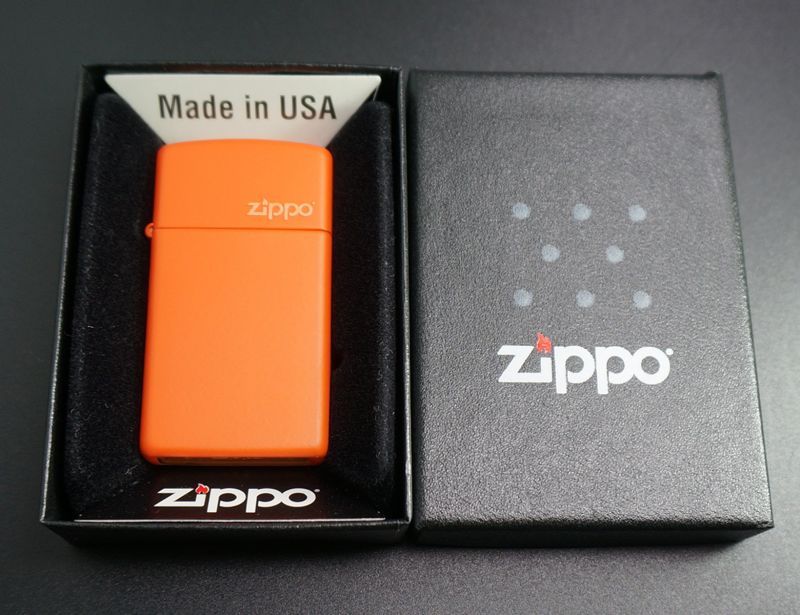 画像: zippo マットカラー オレンジ Orange Matte スリム 1631ZL