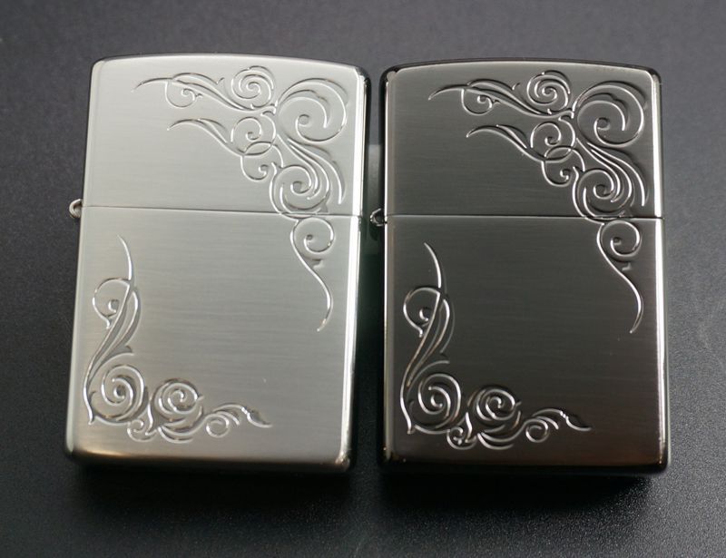 画像: zippo ペア アラベスクサテーナ SV/BK