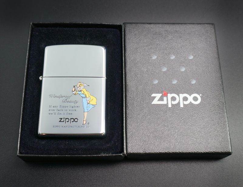画像: zippo WINDY ブルー/イエロー プリント #250 2003年製造