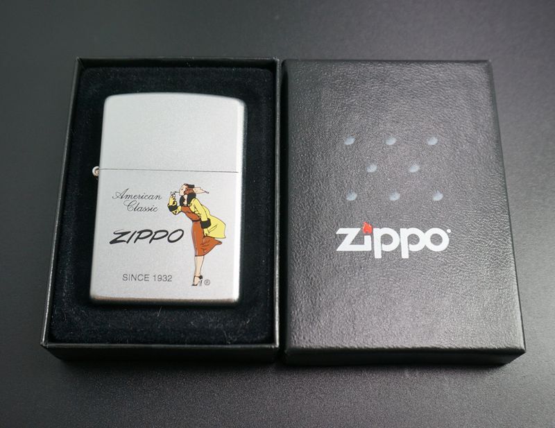 画像: zippo WINDY イエロー/ブラウン プリント #205 2003年製造