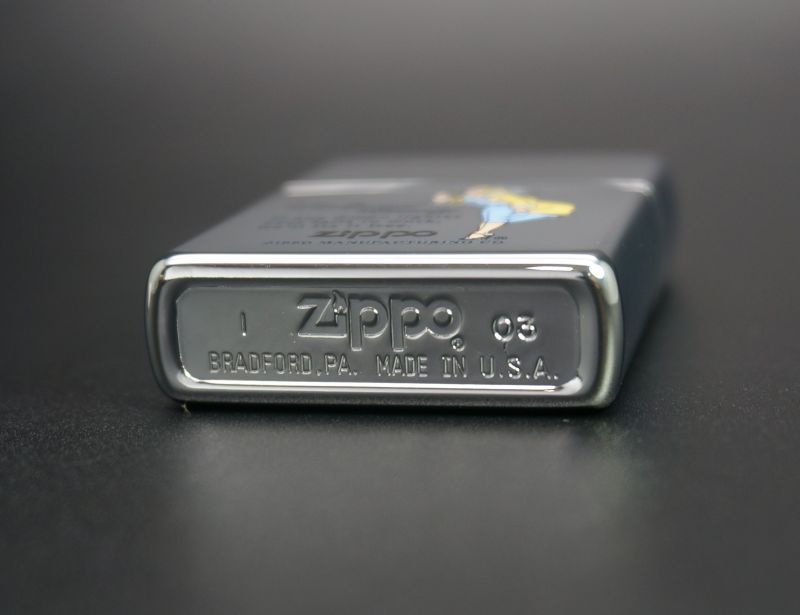 画像: zippo WINDY ブルー/イエロー プリント #250 2003年製造