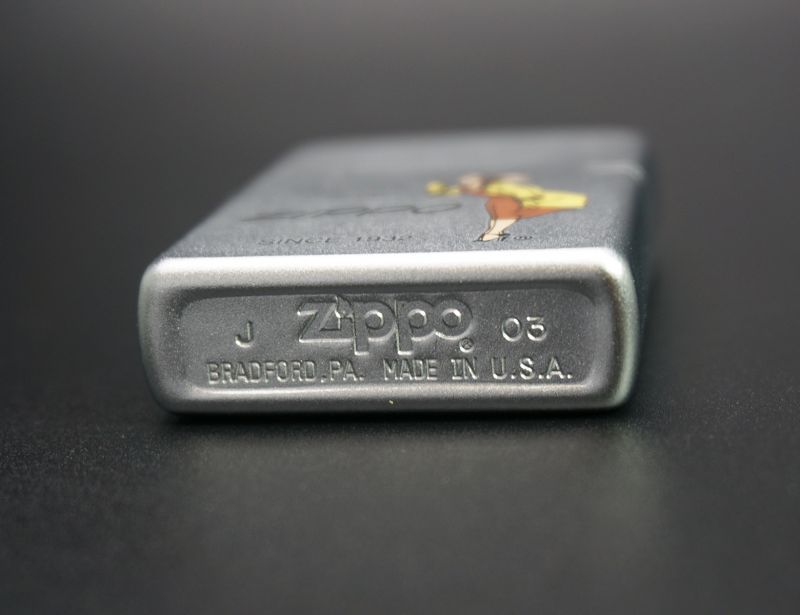 画像: zippo WINDY イエロー/ブラウン プリント #205 2003年製造