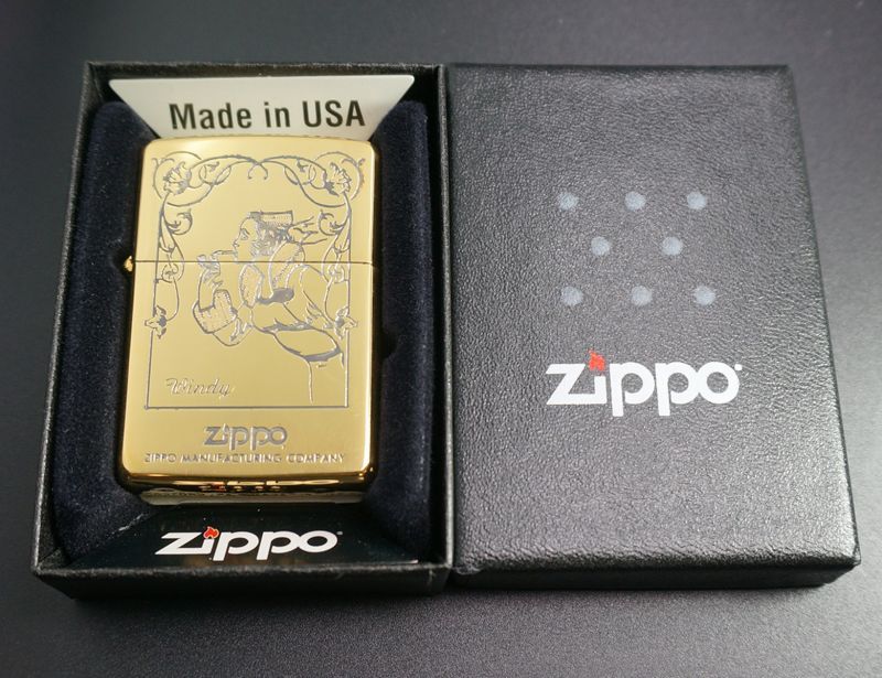 画像: zippo WINDY 金メッキ 1993年製造 メッキ劣化あり