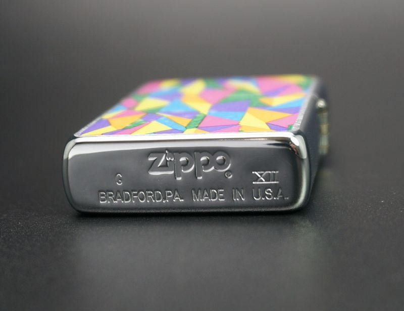 画像: zippo 幾何学模様 両面プリント 1996年製造