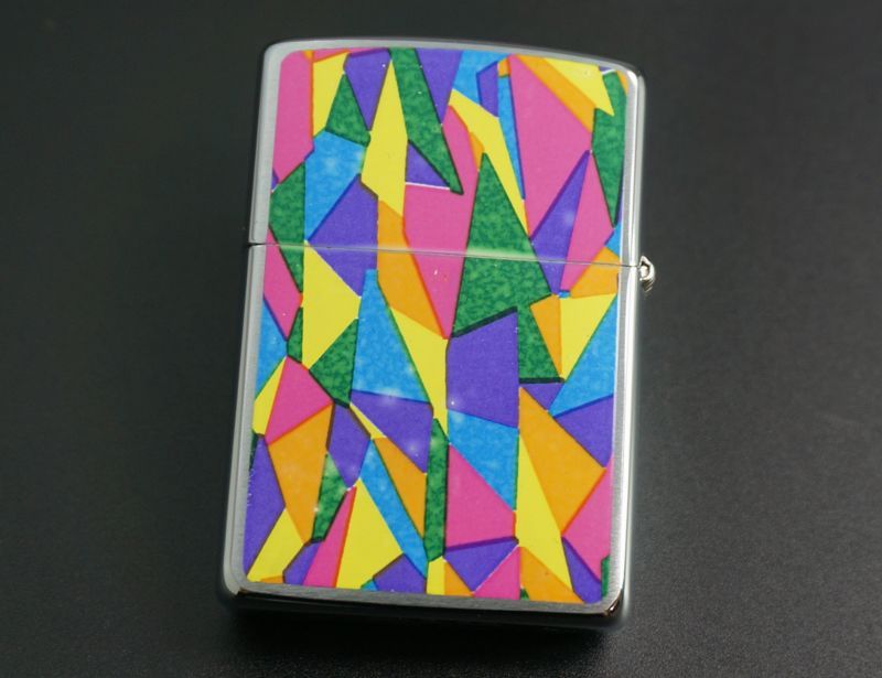 画像: zippo 幾何学模様 両面プリント 1996年製造