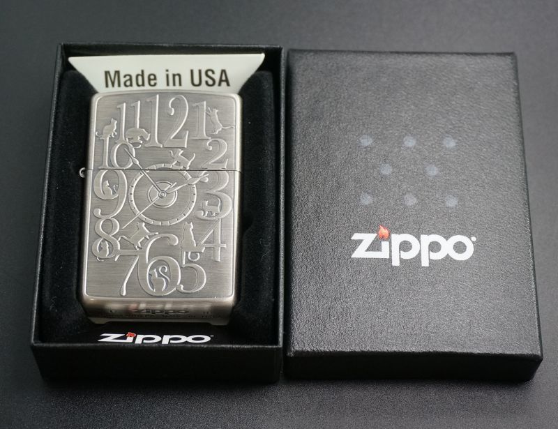 画像: zippo キャットクロック SV