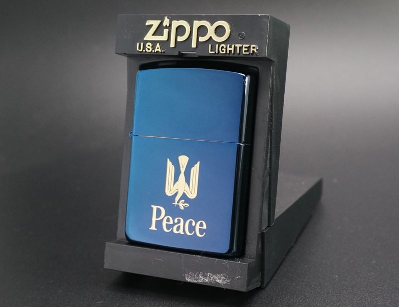 画像: zippo Peace ブルーチタン 懸賞商品 1995年製造