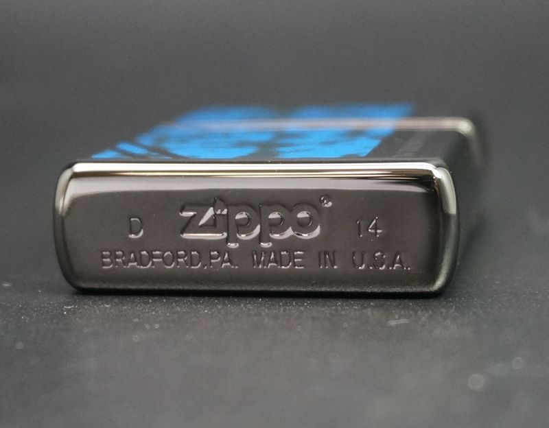 画像: zippo マーブル　ブラックニッケル＆ブルー