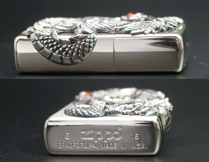 画像: zippo ドラゴンメタル 銀サテーナ