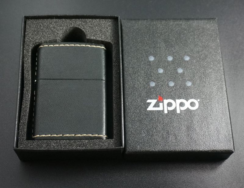 画像: zippo 革巻き リゾンテ クロ