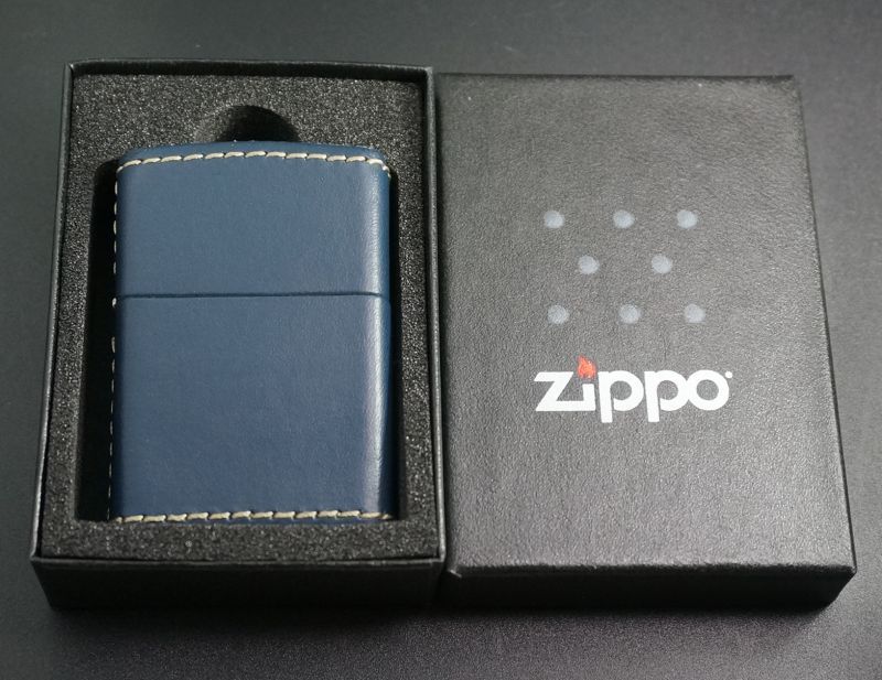 画像: zippo 革巻き リゾンテ ネイビー