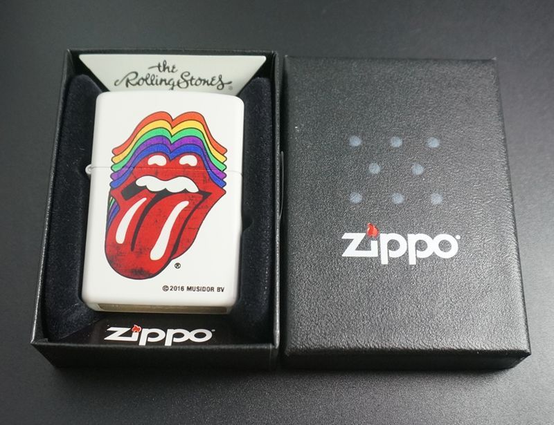 画像: zippo ローリングストーンズ 白マット 29315