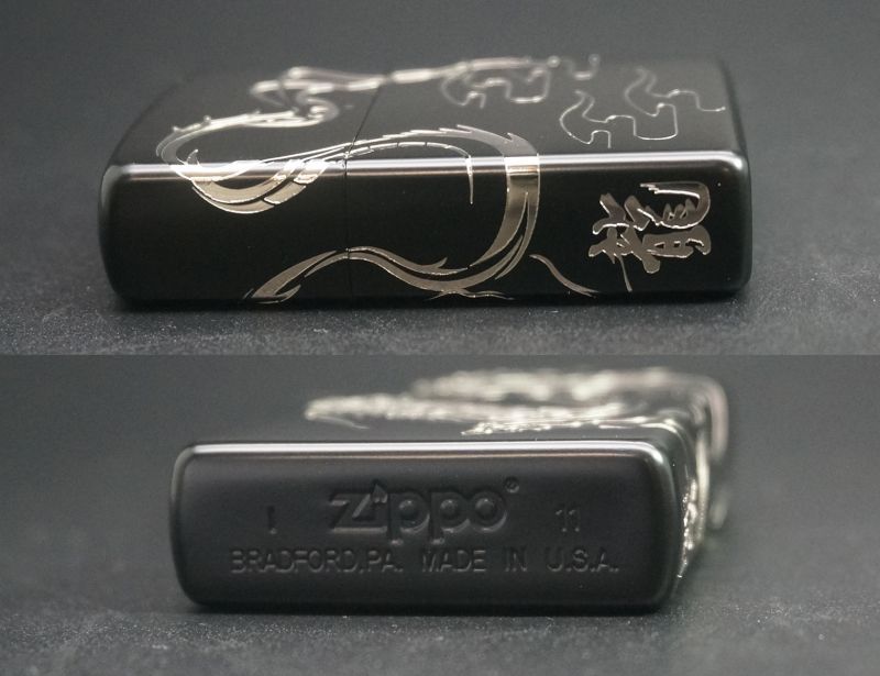 画像: zippo 龍 三面連続デザイン BK＆SV 2011年製造