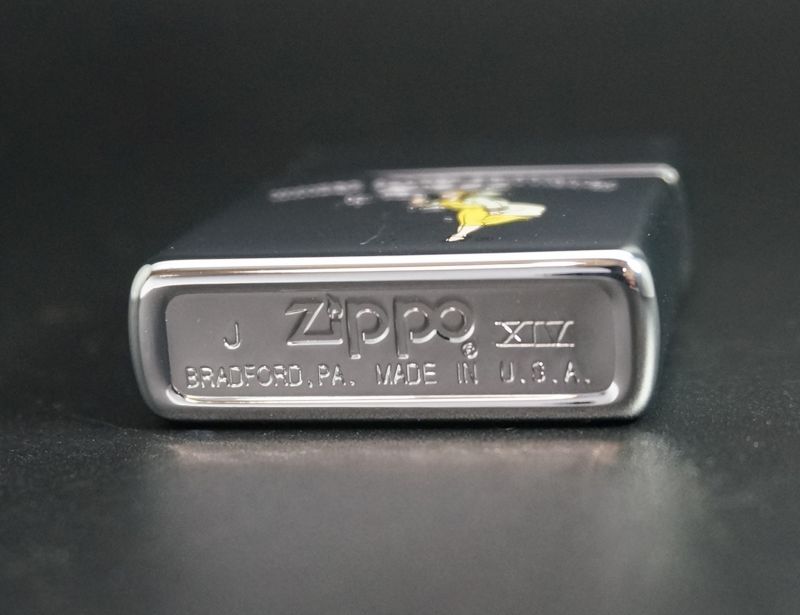 画像: zippo WINDY エッチング＆プリント イエロー/ホワイト 1998年製造