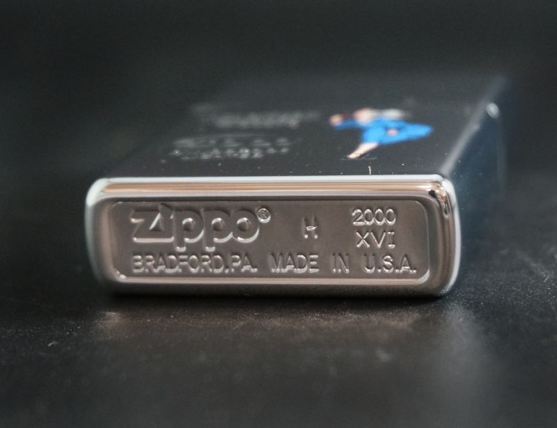 画像: zippo WINDY エッチング＆プリント ブルー 2000年製造