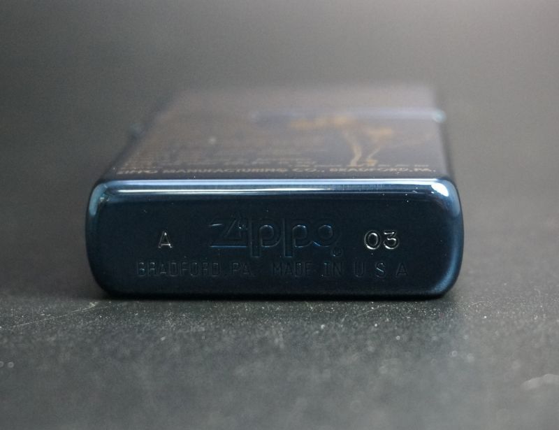 画像: zippo WINDY プリント ブルーチタン 2003年製造