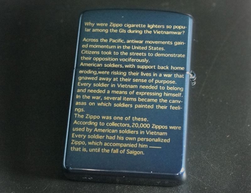 画像: zippo WINDY プリント ブルーチタン 2003年製造