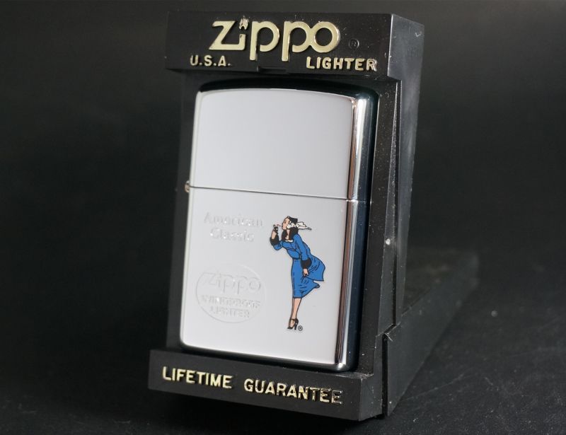 画像: zippo WINDY エッチング＆プリント ブルー 2000年製造