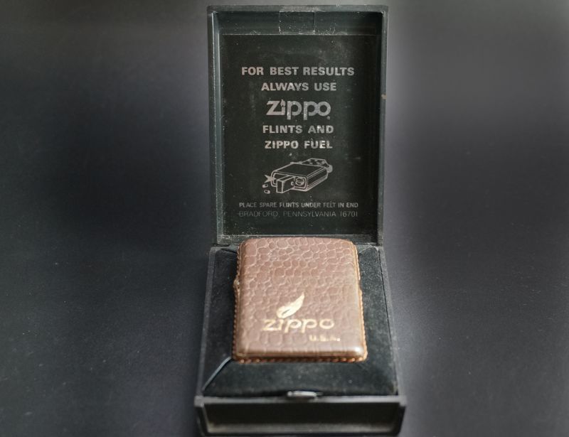 画像: zippo 革巻き ダークブラウン 1987年製造