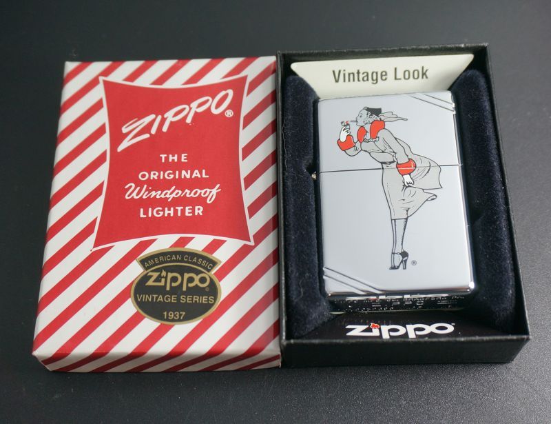 画像: zippo WINDY グレー/レッド #260 1999年製造