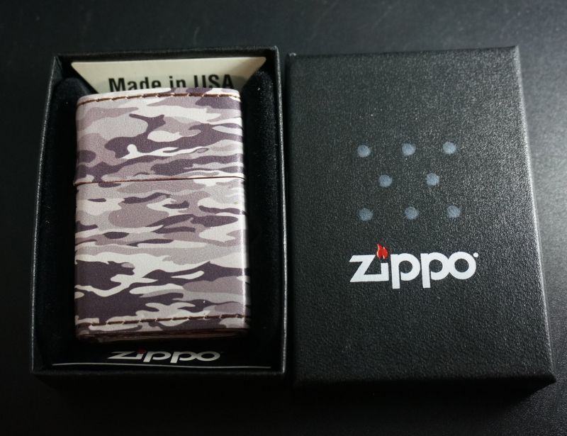 画像: zippo 革巻き NEWカモフラージュ A