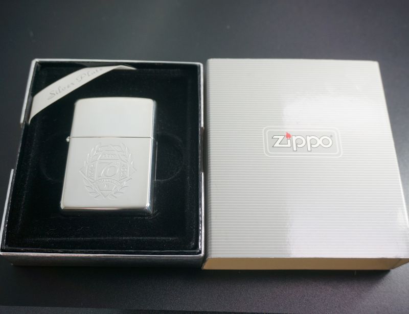 画像: zippo 70th ANNIVERSARY Silver Plate 2002年製造