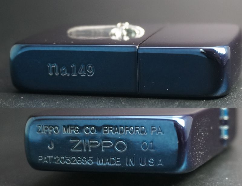 画像: zippo 1941REPLICA クロス ブルーチタン 2001年製造