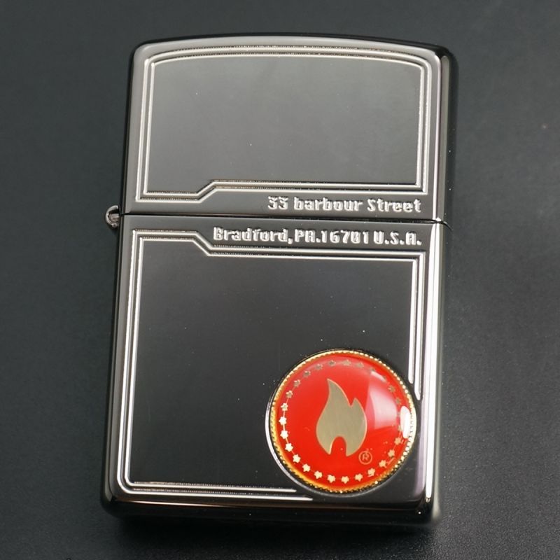 画像1: zippo ファイヤーフレームメタル BK