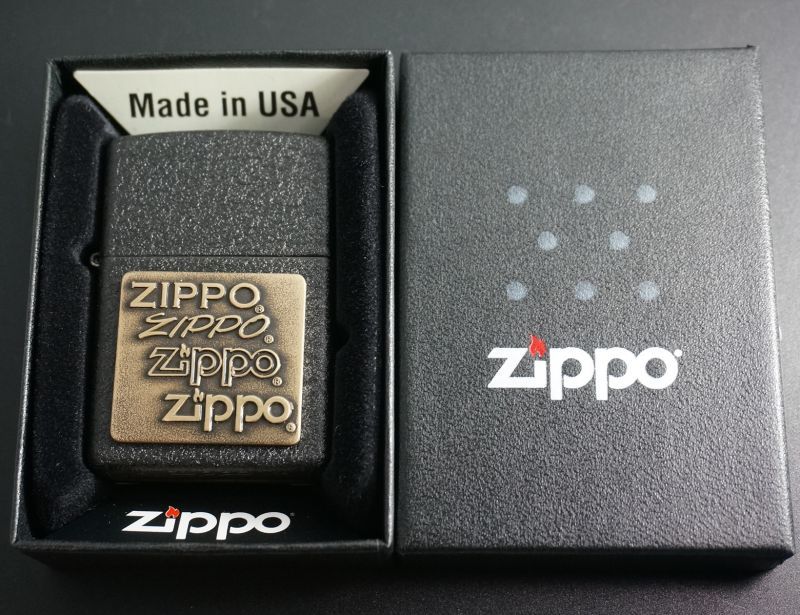 画像: zippo ブラッククラックル プレート BR