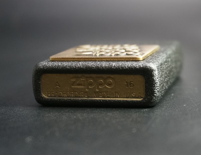 画像: zippo ブラッククラックル プレート BR