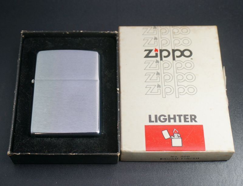 画像: zippo #200 ブラッシュ・クローム 1977年製造