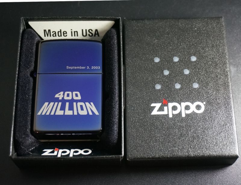 画像: zippo 400MILLION インディゴブルー 2003年製造