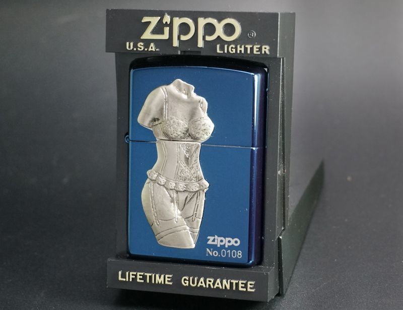 画像: zippo SEXY メタル ブルーチタン 2002年製造