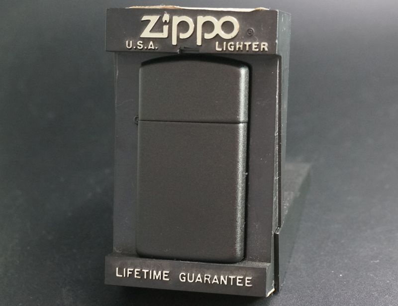 画像: zippo 黒マット スリム 1990年代製造