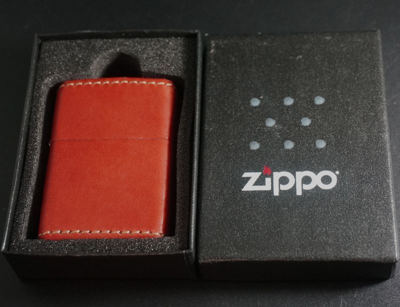 画像: zippo 革巻き リゾンテ 赤茶