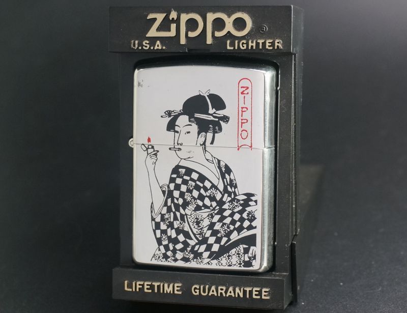 画像: zippo ジャパネスクシリーズ 喜多川歌麿  ビードロを吹く娘 1994年製造