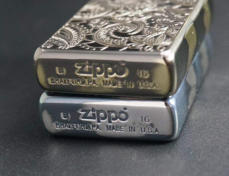 画像: zippo ペア ペイズリ― SV＆BS