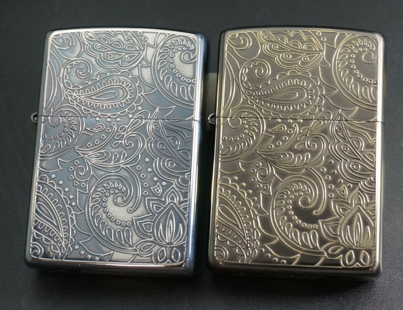 画像: zippo ペア ペイズリ― SV＆BS