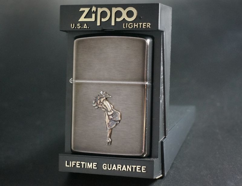 画像: zippo WINDY メタル ブラック 1994年製造 キズあり