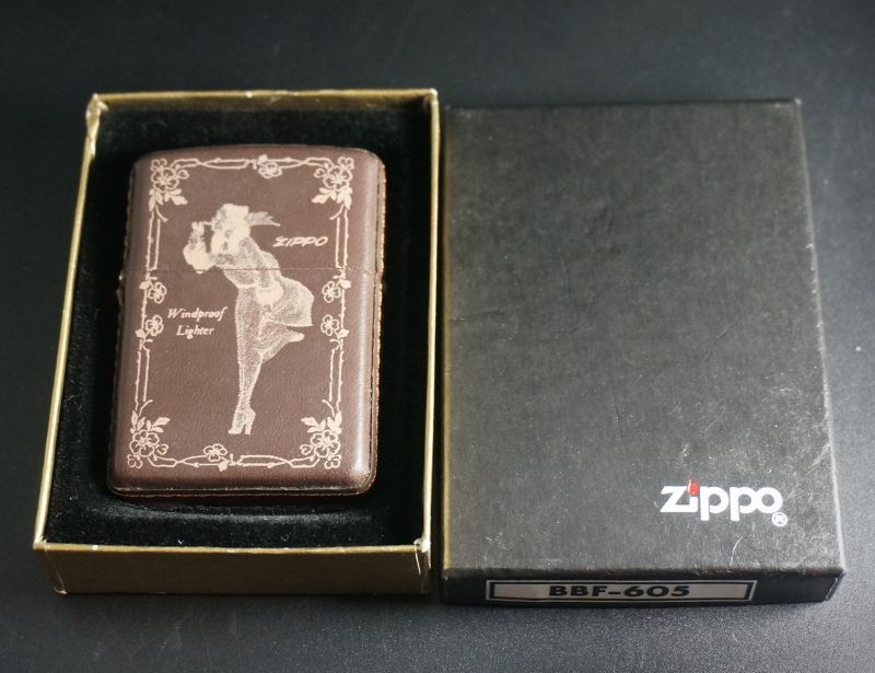 画像: zippo WINDY 革巻き プリント 1994年製造 