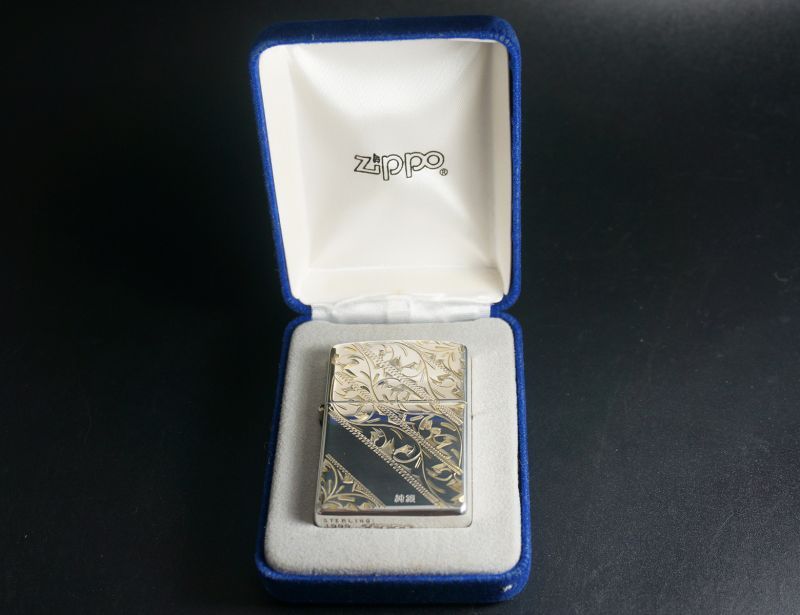 画像: zippo スターリングシルバー カラクサ 1999年製造