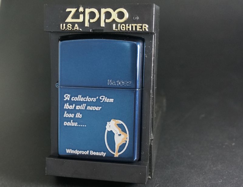 画像: zippo WINDY ブルーチタン B　2003年製造