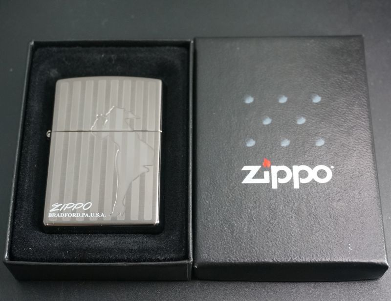 画像: zippo WINDY ストライプ BK 2005年製造