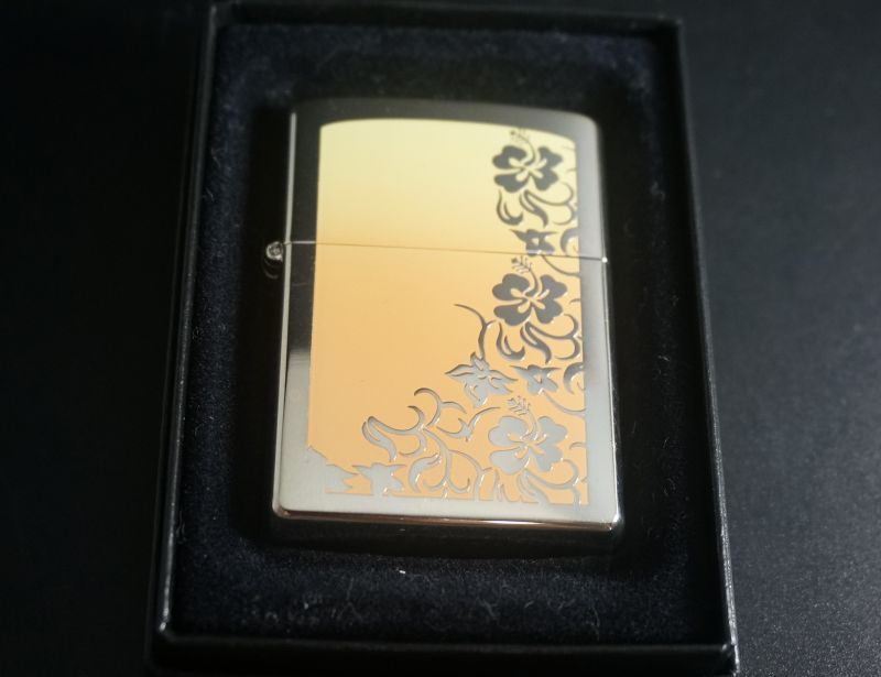 画像: zippo ハイビスカス オレンジ 2005年製造