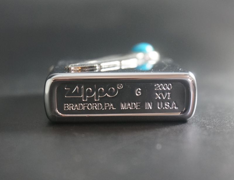 画像: zippo ターコイズ メタル D 2000年製造